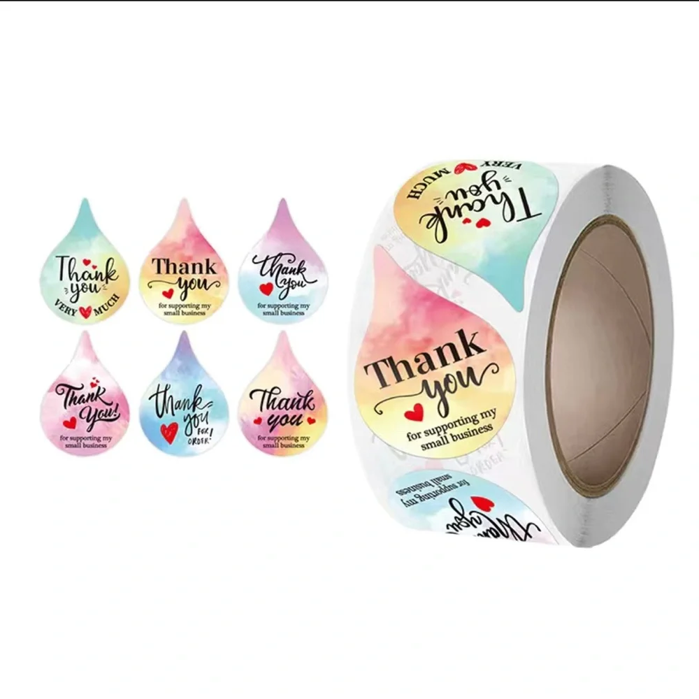 ⭐️ 3 for $22- 500 ct. 1” Tear Drop Thank you stickers / labels NEW